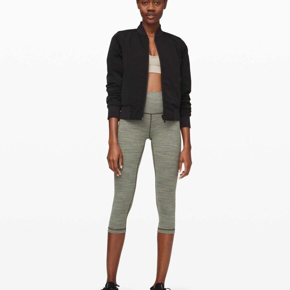 Lululemon Wunder Under Crop (High-Rise) *Luxtreme 21" Sage Dark Olive Size 8 - Picture 1 of 7
